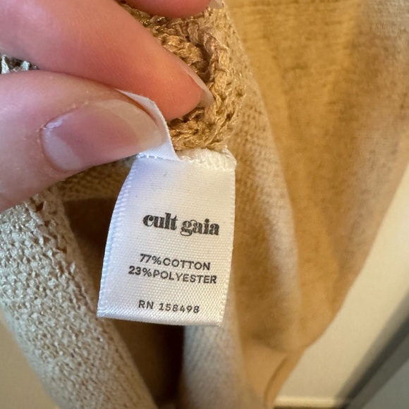 Cult Gaia Mert Dress- Tan Cutout Ring Backless Dress - Picture 8 of 14